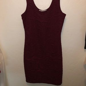 Burgundy  Bodycon Mini Dress